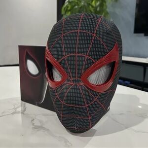 New Spider man realistic eye blinking mask cosplay costume black reverse red